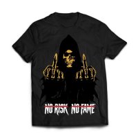 Skull Labs T-Shirt NO RISK-NO FAME Schwarz/ Gold