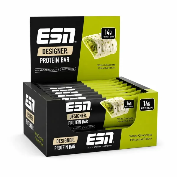 ESN Designer Bar Box 12x45g White Chocolate Pistachio