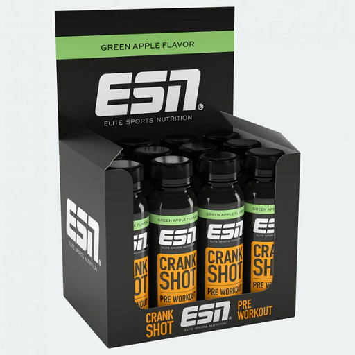 ESN Crank Shot Pre Workout 12x 95ml Green Apple