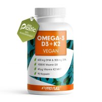 ProFuel Omega 3 + D3 + K2 90 Algenöl Kapseln