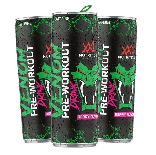 XXL Nutrition Venom Pre Workout Drink 24x250ml Sour Berry