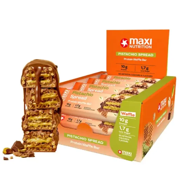 MaxiNutrition Protein Waffle Bar 12x39g Pistachio Spread