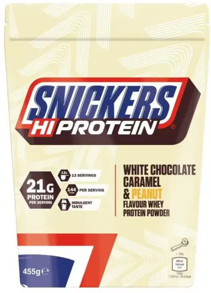 Snickers White Protein Powder - White Chocolate, Caramel & Peanut 455g