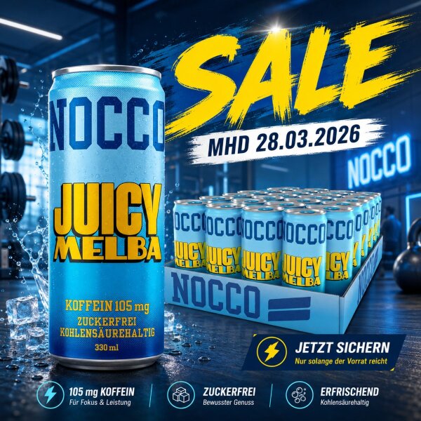 Nocco Drink 24 x 330 ml PFAND JuicyMelba MHD 28/03/26