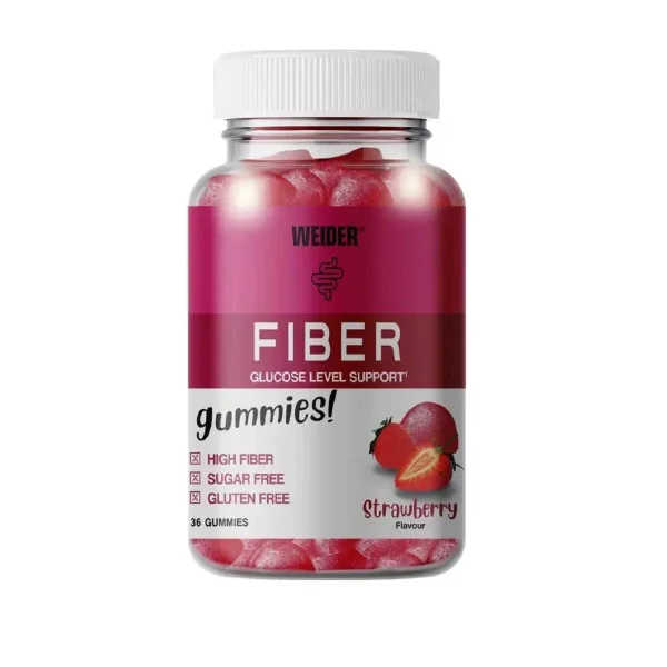 Weider Fiber Gummies 36 Gummies Strawberry
