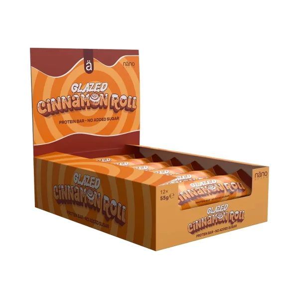 Nanosupps Protein Bar 12x55g Glazed Cinnamon Roll