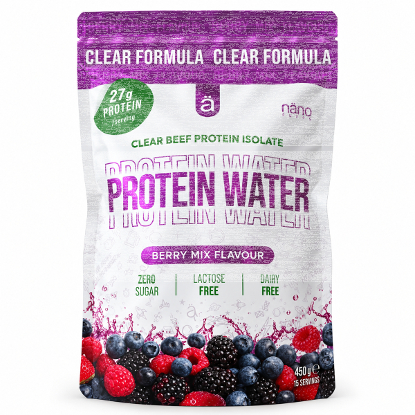 Nanosupps Protein Water Clear Beef Protein Isolate 450g Berry Mix