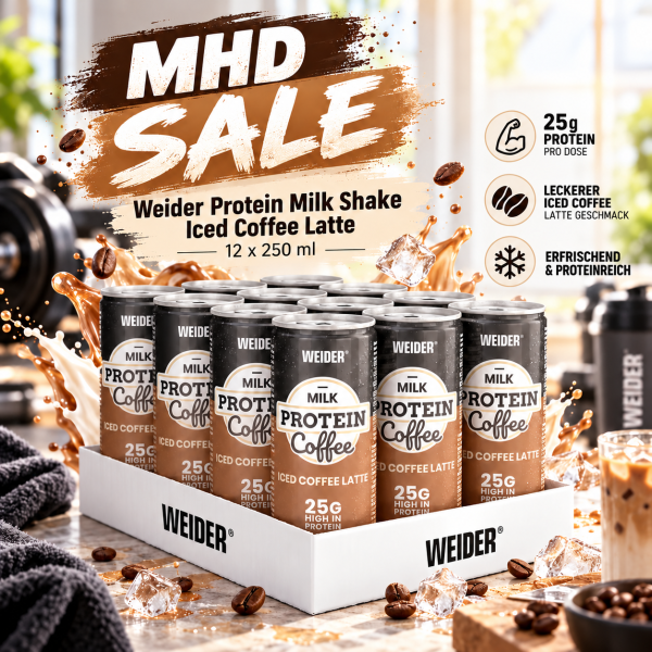 Weider Protein Milk Shake 12x250ml Iced Coffee Latte MHD 11.2026