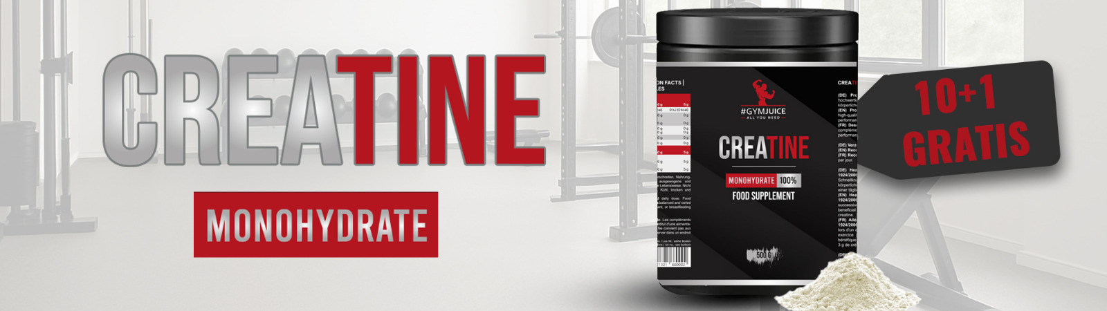 #GymJuice Creatine Monohydrate 10+1 Aktion